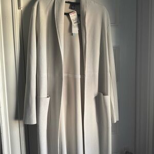 Joan Vass - Light Gray Open-Front Long Duster Coat- New with tags